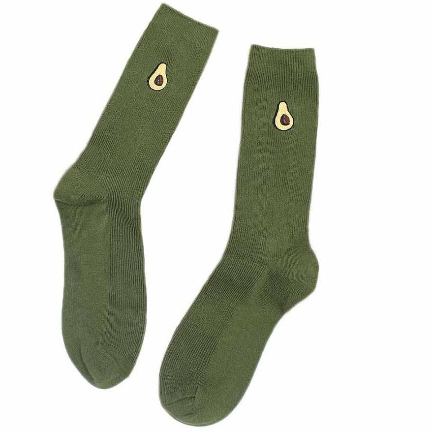 Avocado Green Cotton Socks by Queer In The World
