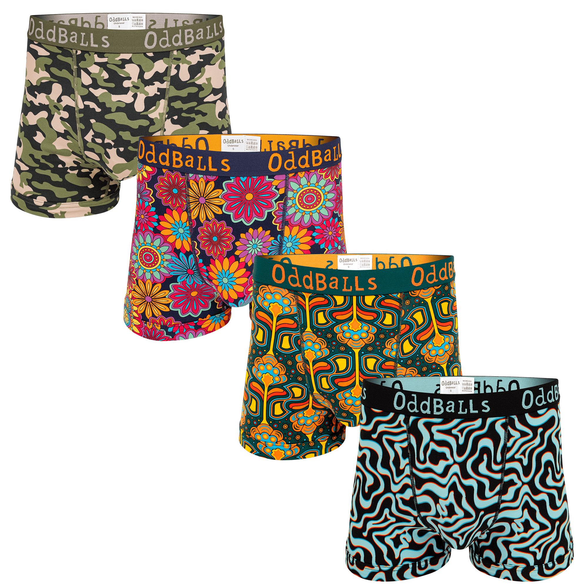 Fusion Bundle – Mens Boxer Shorts 4 Pack Bundle by OddBalls