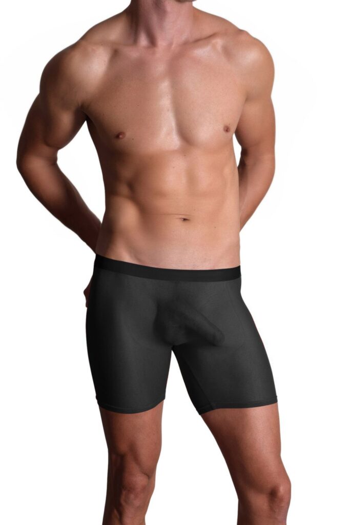 BfM Mens High-Waist Ultra Sheer Flat Front Boxer Shorts by Bodywear for Men