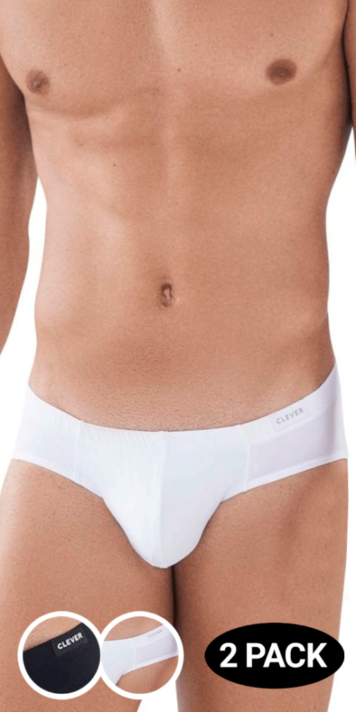 Clever 519940 2pk Australian Briefs Black-white by Clever