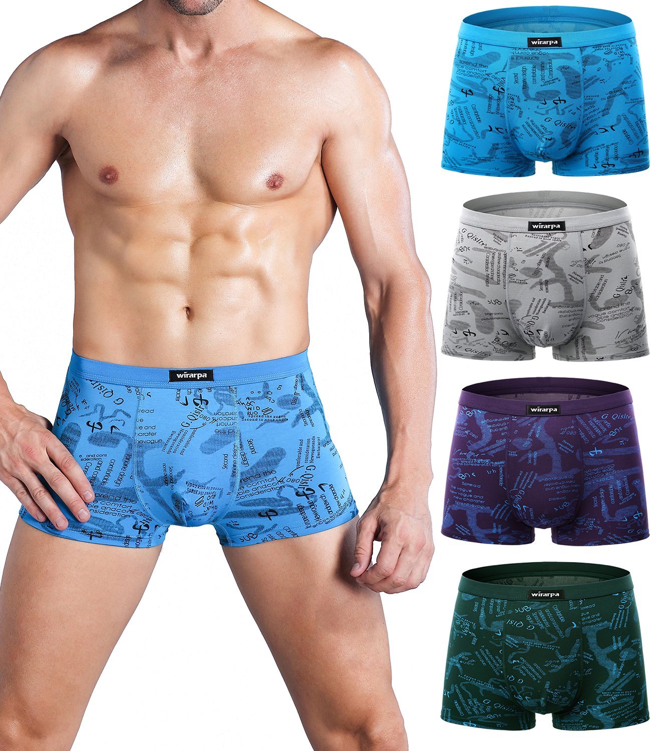 Wirarpa Men’s Second Skin Viscose Trunk Underwear Printed by Wirarpa Underwear Shop