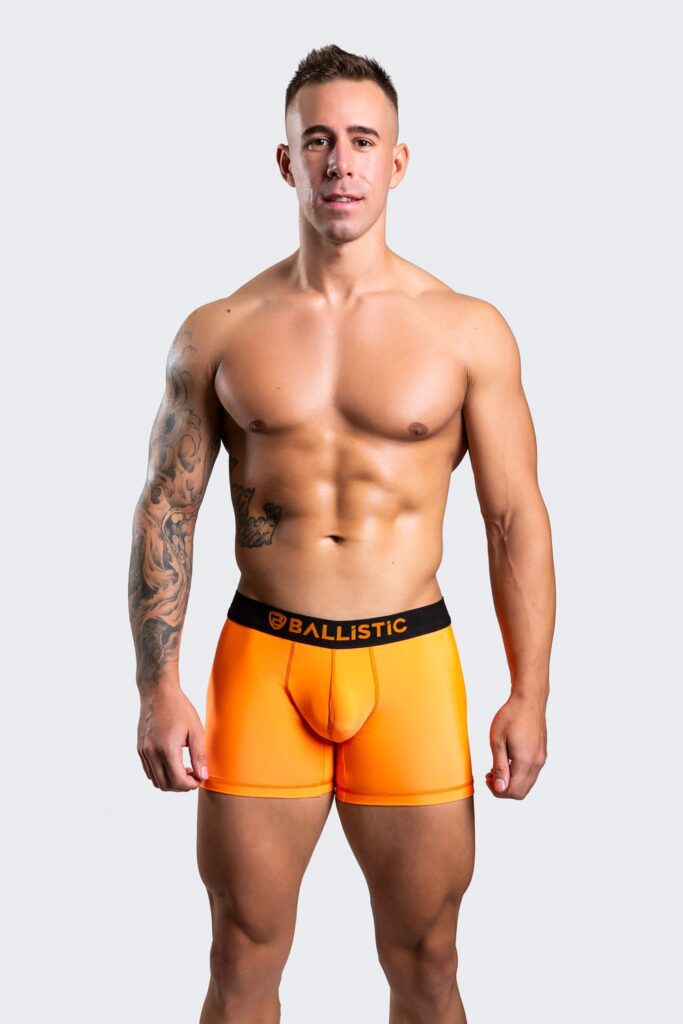 Ballistic Orange Lycra Boxer Brief by BALLISTIC MENSWEAR