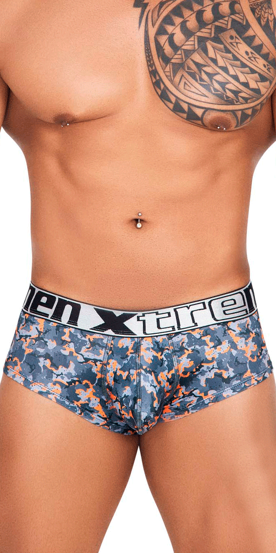 Vibrant Print Briefs Orange by Xtremen