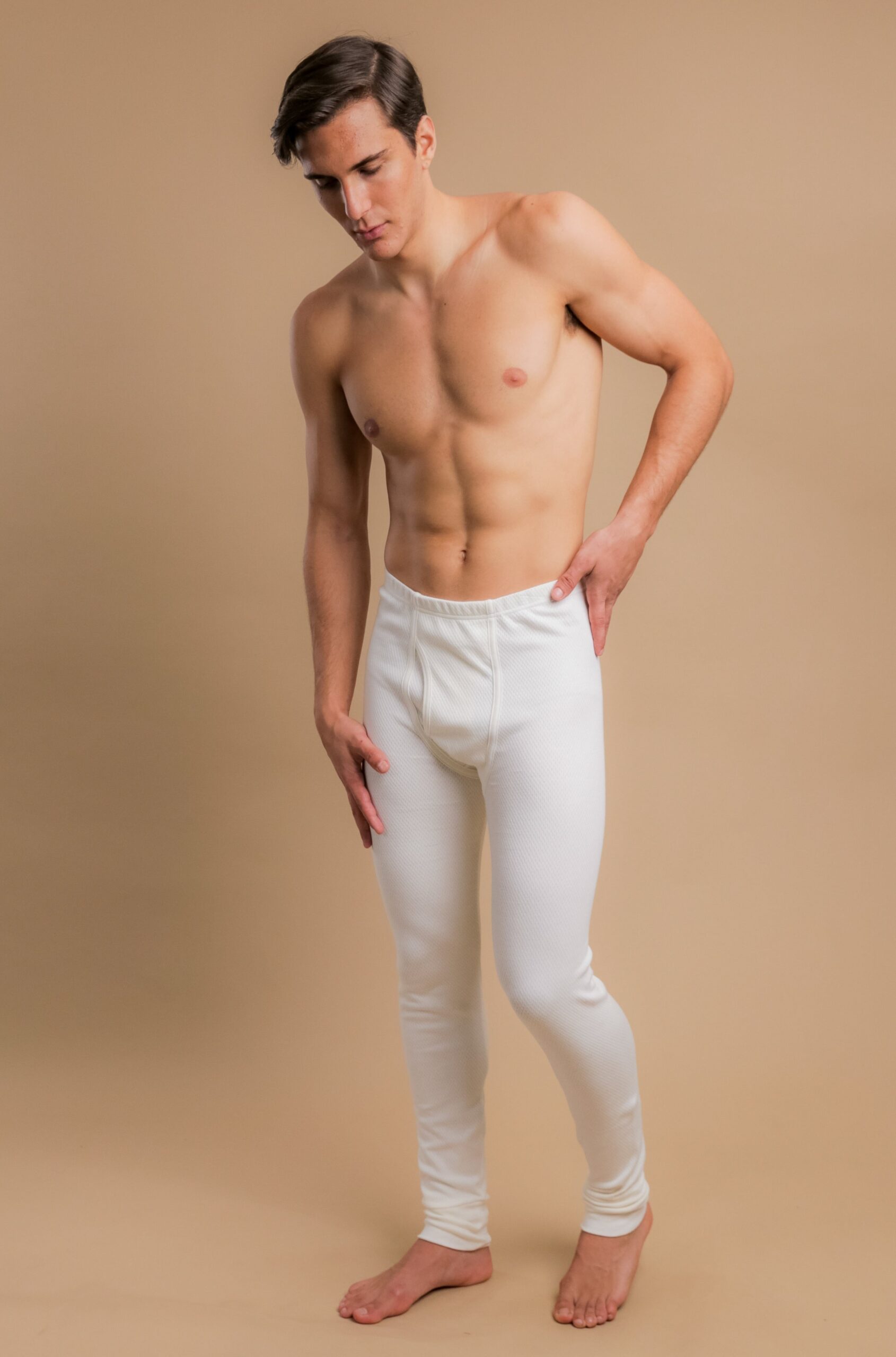 Men’s Thermal Base Layer Long Johns with Fly by Cottonique: Allergy-Free Apparel