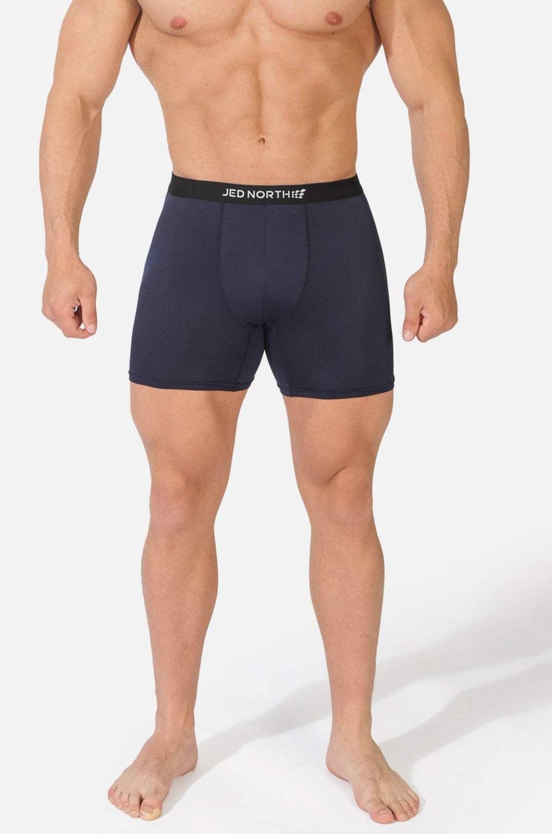 Men’s Mesh Athletic Boxers – Gray and Navy by Jed North