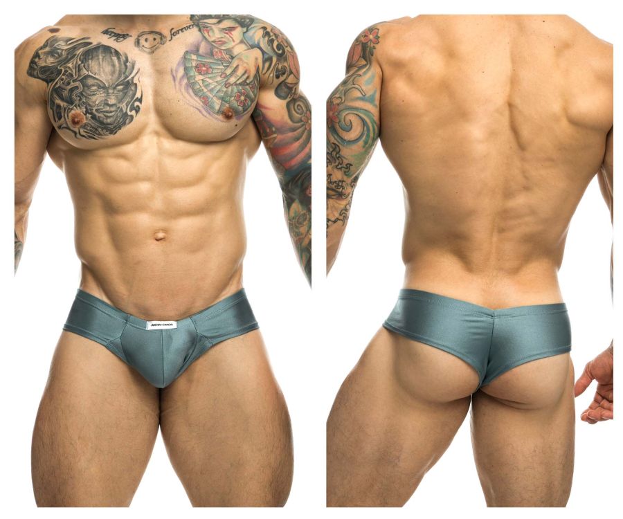 JUSTIN+SIMON XSJ22 Cheek Briefs Color Metal Green by JUSTIN+SIMON