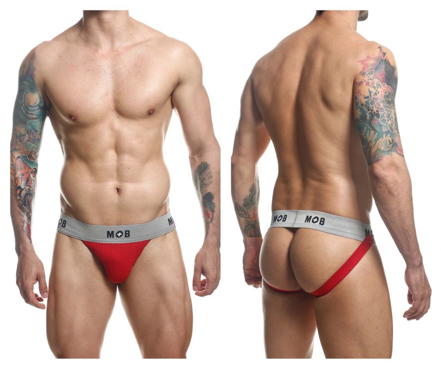 MaleBasics MBL107 MOB Classic Fetish Jock 3 Inches Jockstrap Color Red by MaleBasics