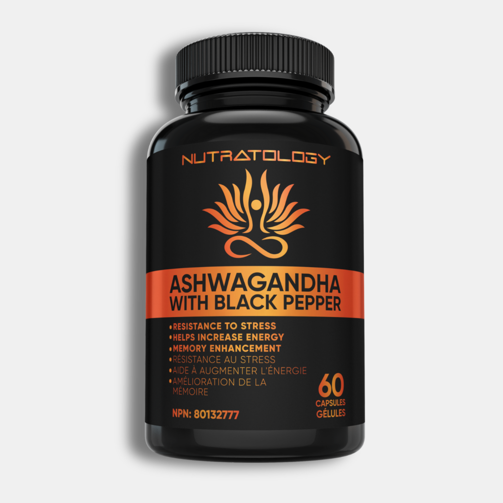Nutratology Organic Ashwagandha with Black Pepper – 60 Capsules by Nutratology