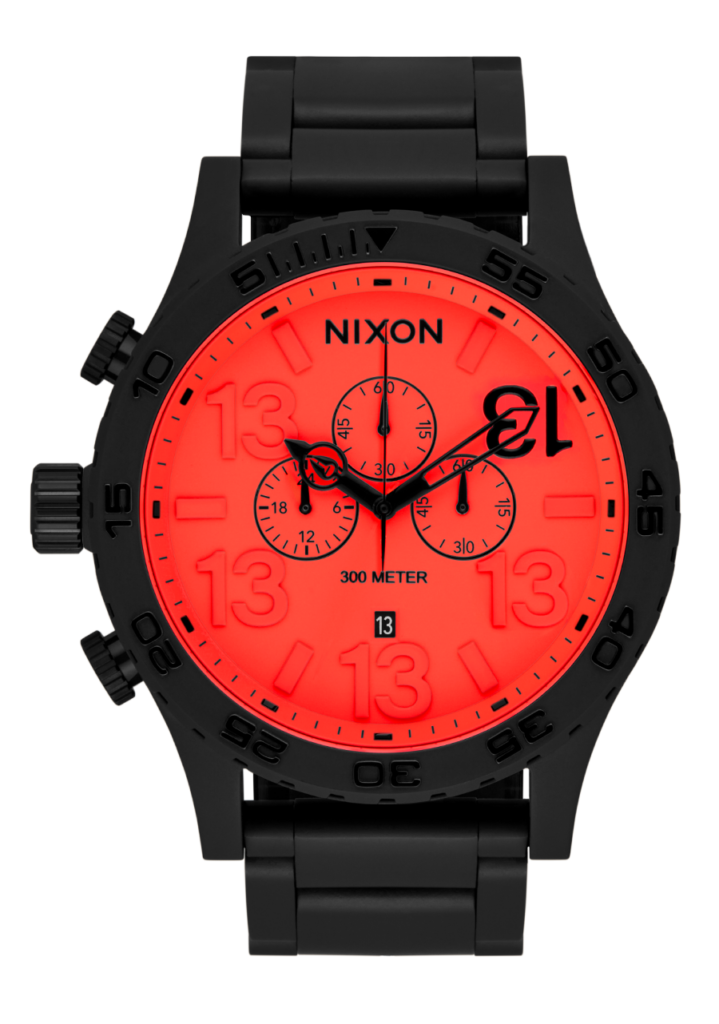 51-30 Chrono Friday the 13th Edition – Super Black / Neon Red / US by Nixon US