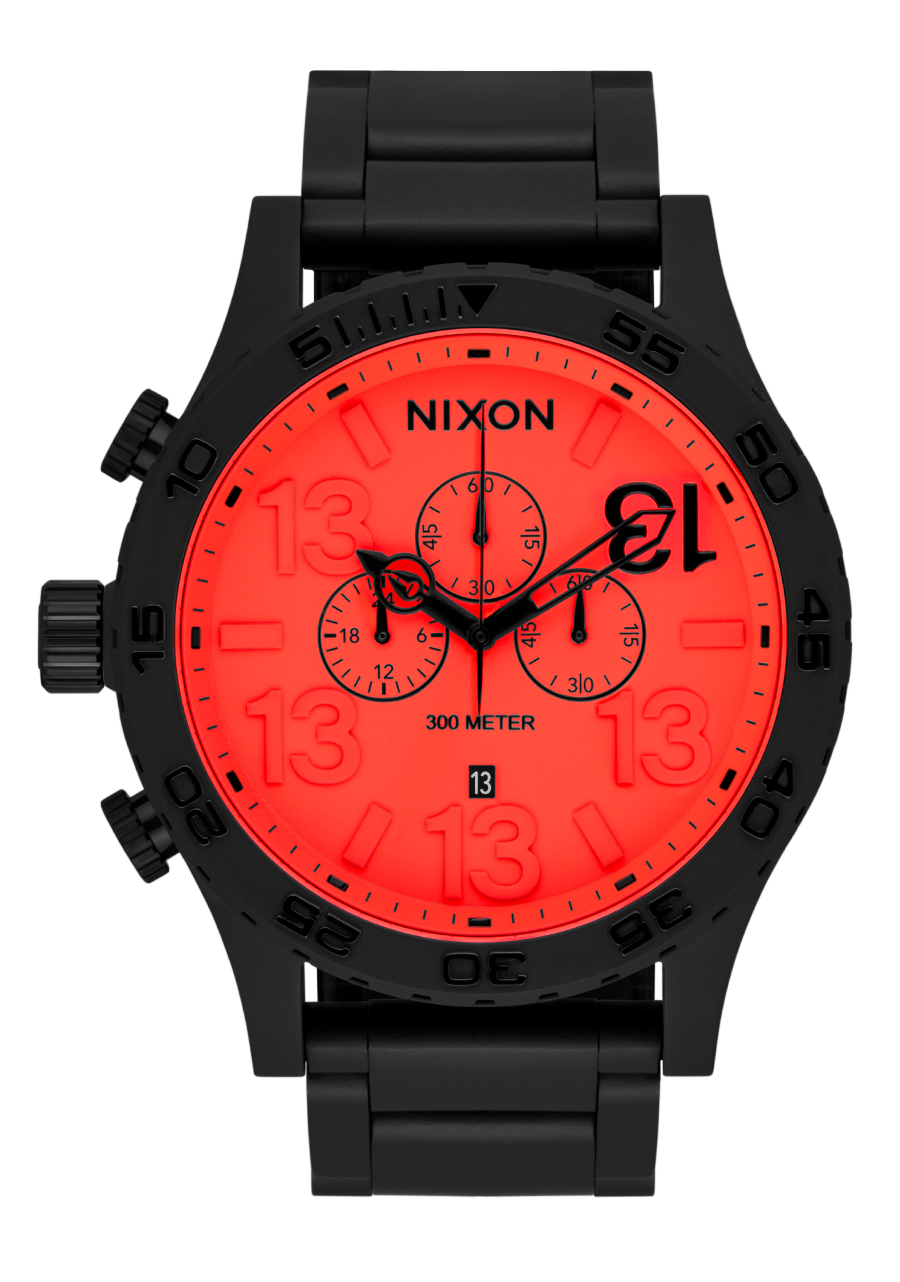 51-30 Chrono Friday the 13th Edition – Super Black / Neon Red / US by Nixon US