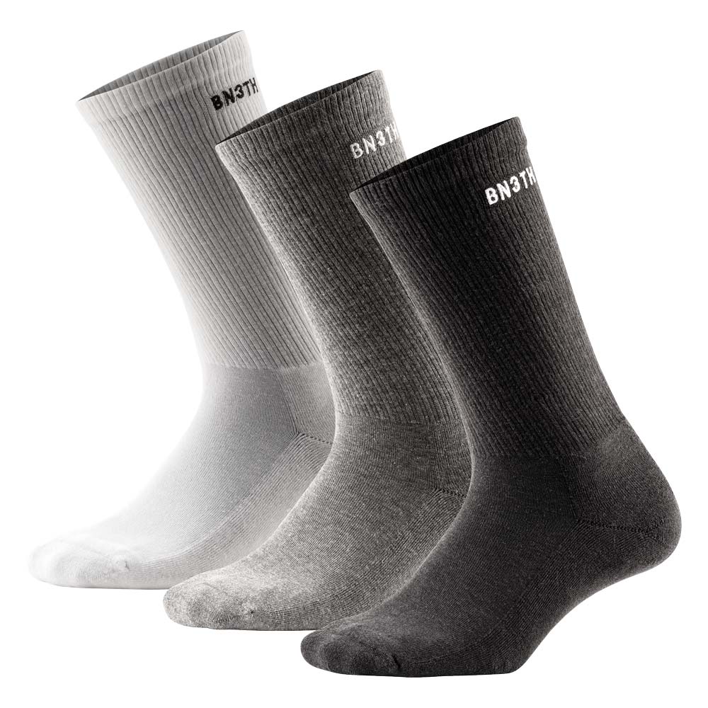 Pack of Classic Black-White-Heather Gray socks by BN3TH