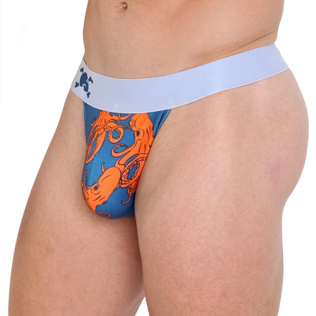 Octopus Blue Thong by Skull and Bones NY
